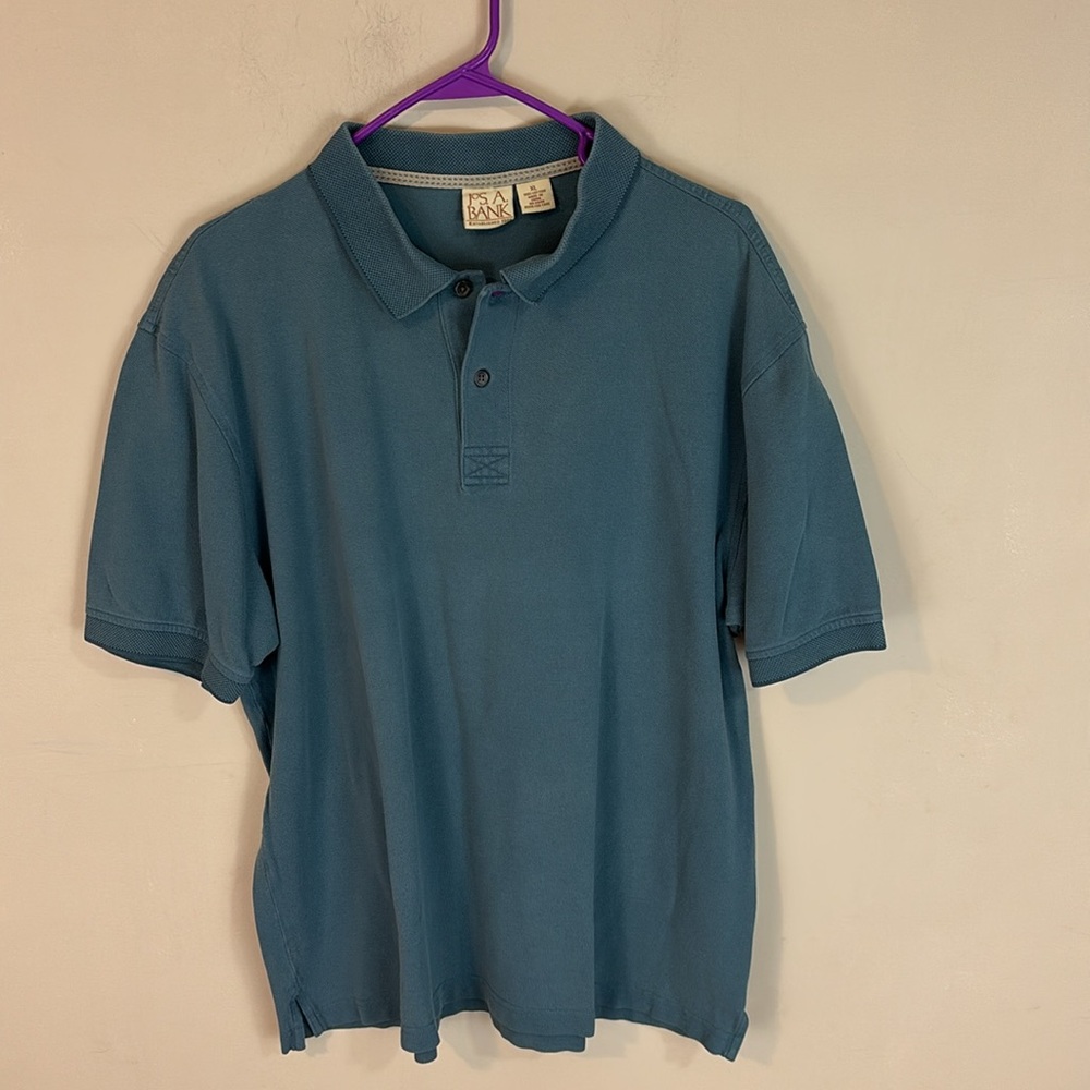 Jos. A Bank  Cotton Blue Polo Golf Shirt Size XL